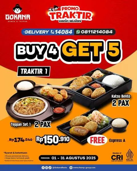 Promo Traktir 1 Gokana Buy 4 Get 5