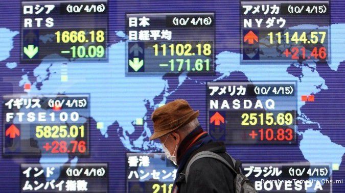 Bursa Jepang berayun di dua zona
