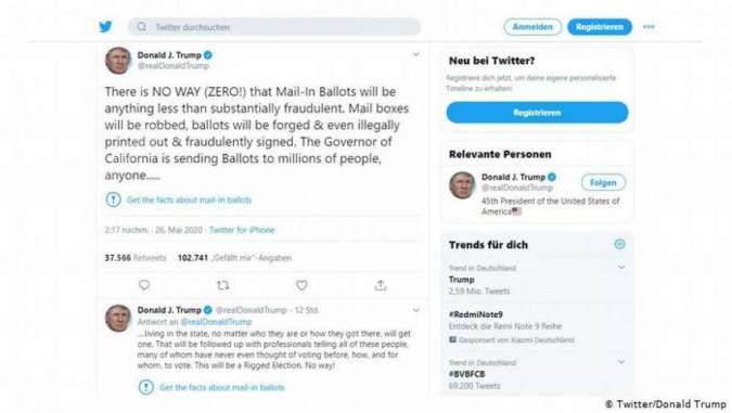 Perang digital antara Donald Trump vs Twitter berkobar