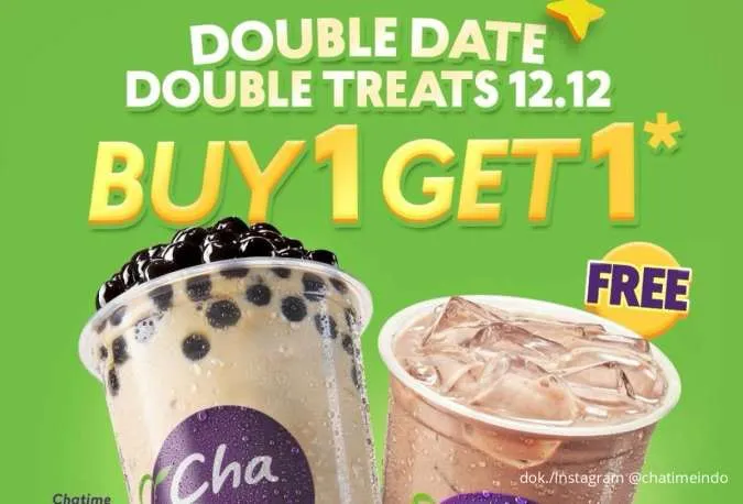 Double Kesegaran di Promo 12.12: Chatime Buy 1 Get 1 Free Cuma 10-12 Desember 2025