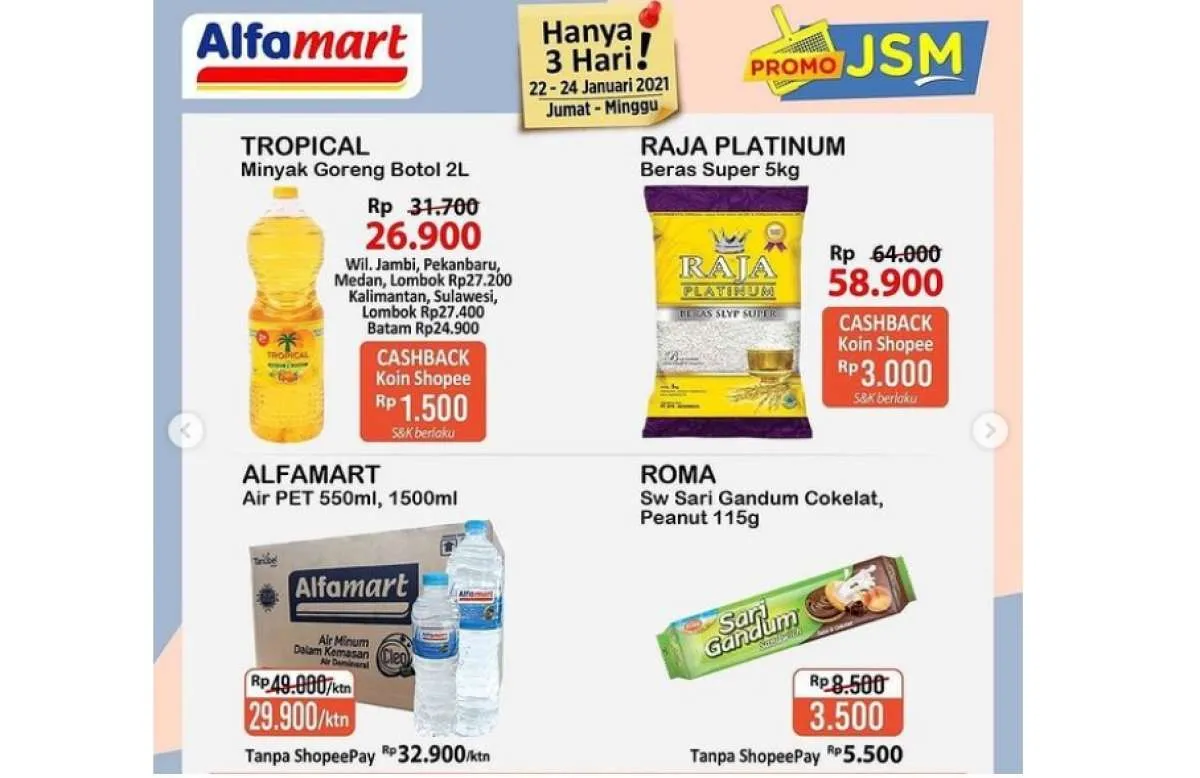  Promo JSM Alfamart 22-24 Januari 2020, diskonan akhir pekan terbaru!