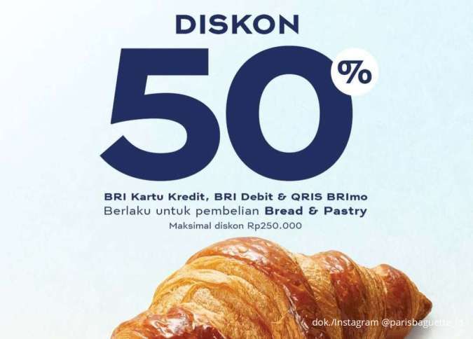 Cuma Sehari! Promo International Croissant Day Paris Baguette Diskon 50% dengan BRI