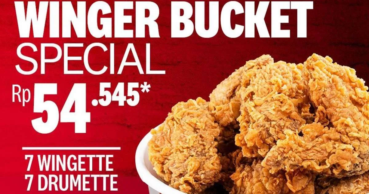 Promo KFC Winger Bucket Spesial 7 Winger Rp 54.000-an, Segera Berakhir 2 Hari Lagi!