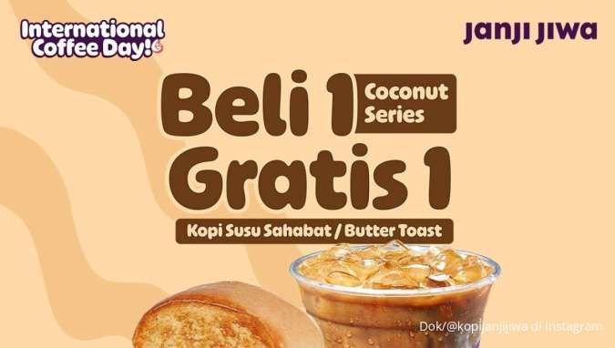 12 Promo Hari Kopi Sedunia di Janji Jiwa sampai CGV, Beli 1 Gratis 1 dan Diskon 50%