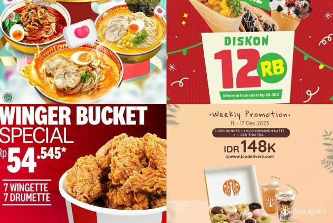 Kumpulan Promo 12.12 Makanan 2023: Diskon di KFC, Golden Lamian, Dcrepes, dan JCO