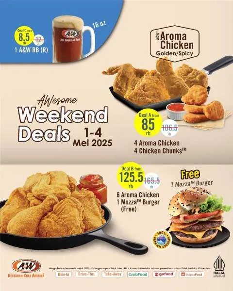 Promo A&W Weekend Deals 1-4 Mei