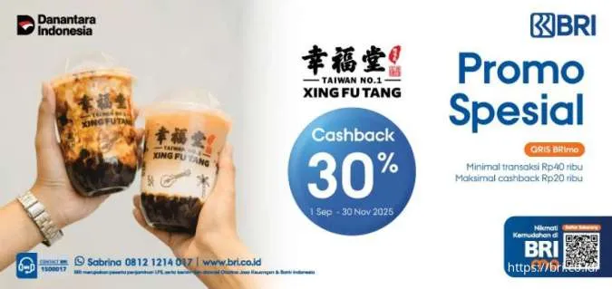 Daftar Promo BRI Khusus Minuman September 2025, Tomoro - Xing Fu Tang Diskon Spesial