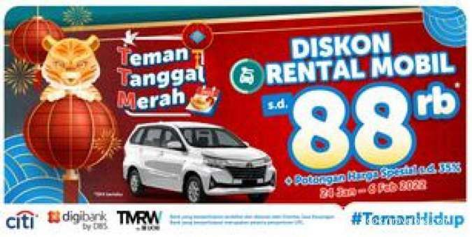 Promo Traveloka Rental Mobil Tahun Baru Imlek, Dapatkan Diskon hingga Rp 88.000