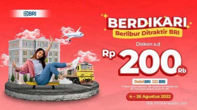 Promo BRI & Mister Aladin s.d 26 Agustus 2022, Nikmati Diskon Sampai Rp 200.000