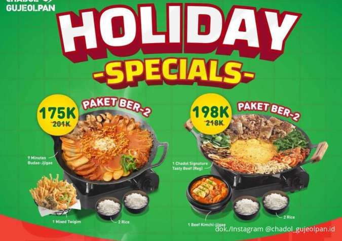 Promo Holiday Specials Chadol Gujeolpan, Paket Hemat Desember 2–4 Orang Mulai Rp 175K