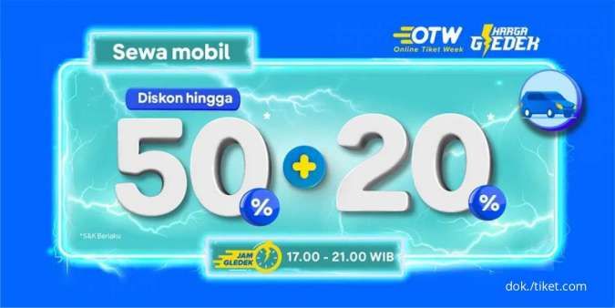Promo OTW Tiket.com Hingga 1 April 2022, Dapatkan Diskon Rental Mobil s.d 50% + 20%