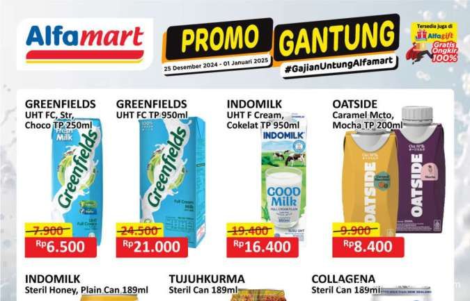 Promo Alfamart Gantung 25 Desember 2024-1 Januari 2025, Promo Susu Lebih Hemat