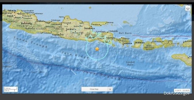 Gempa 6,2 SR guncang Jawa Timur