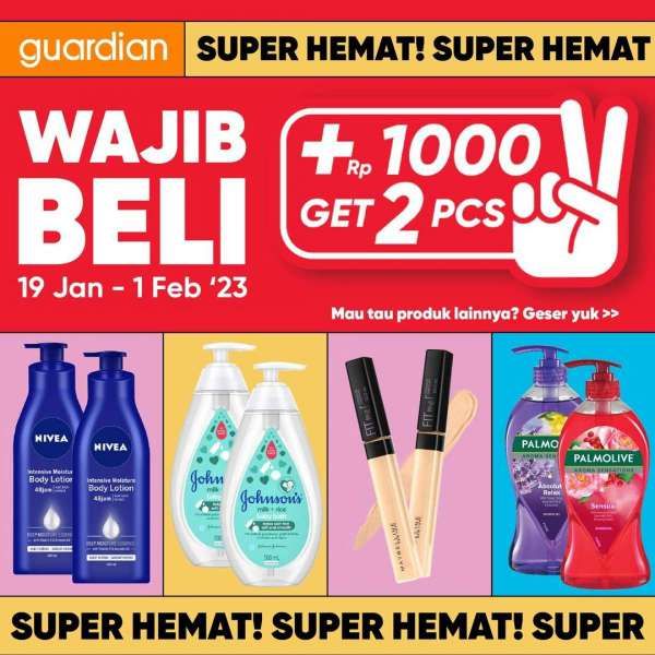 Promo Guardian 19 Januari-1 Februari 2023, Tambah Rp 1.000 Dapat 2 Body Lotion Nivea