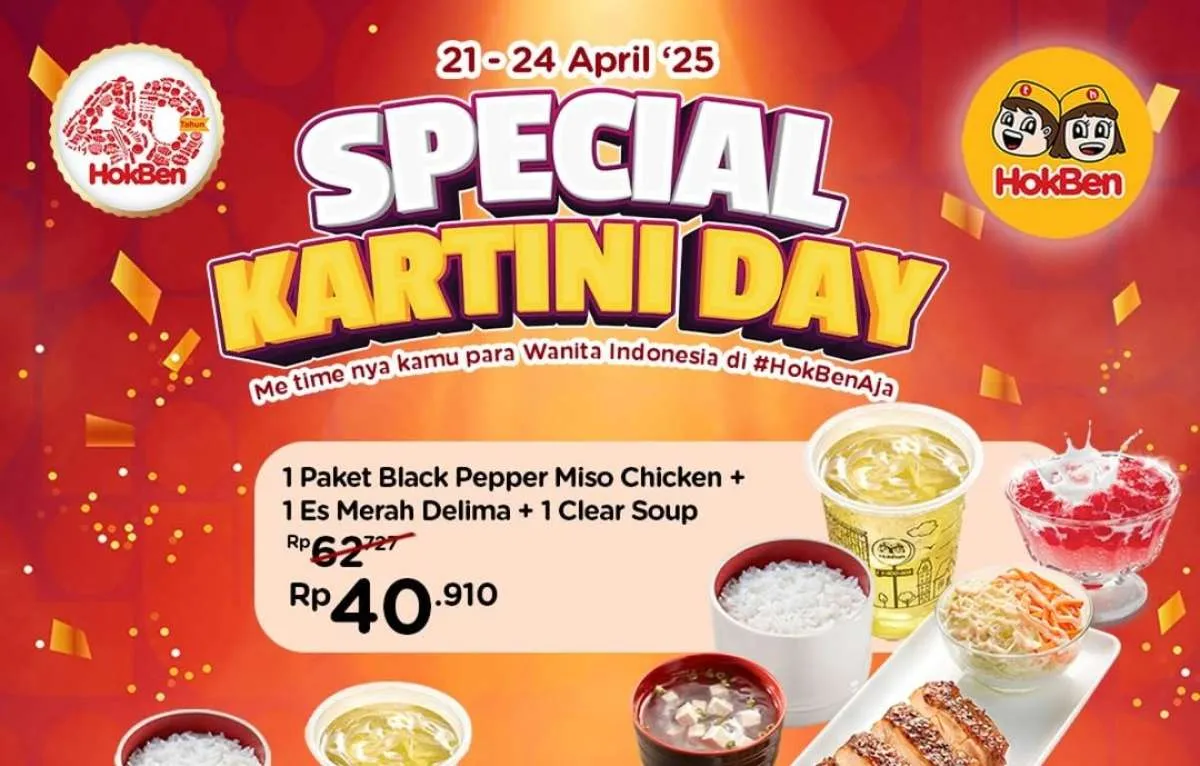 Promo HokBen Spesial Hari Kartini 21-24 April 2025, Mulai Rp 34.000-an Per Orang
