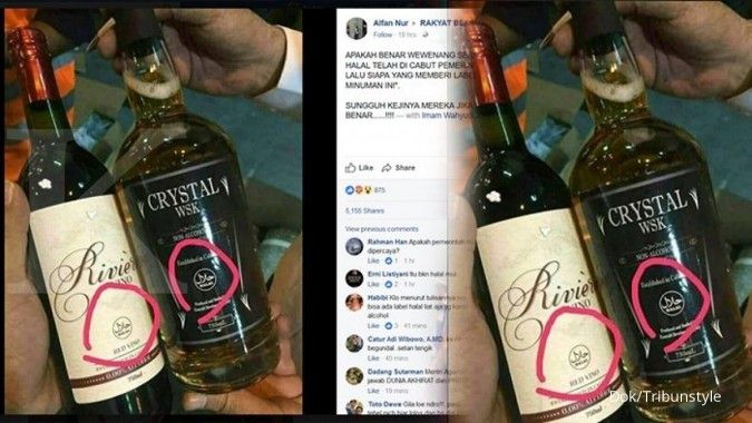Gambar whiskey label halal berseliweran di medsos