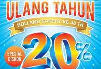 Promo HUT Holland Bakery 28-29 Januari 2026, Dapatkan Roti Diskon 20%