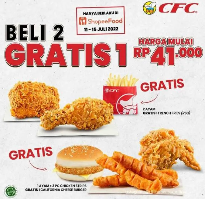 Promo CFC Beli 2 Gratis 1 hanya via ShopeeFood