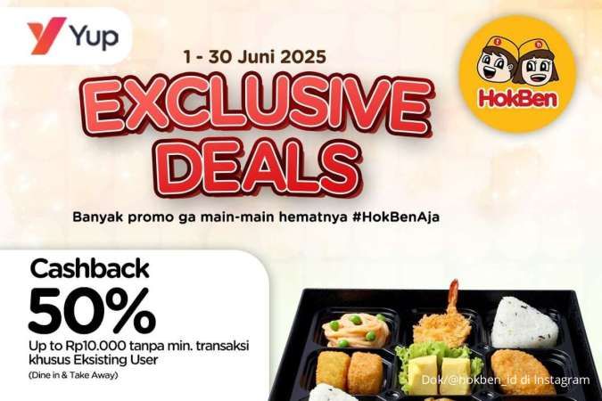 Promo HokBen dan Yup Bulan Juni 2025, Cashback 50% Tanpa Minimal Transaksi
