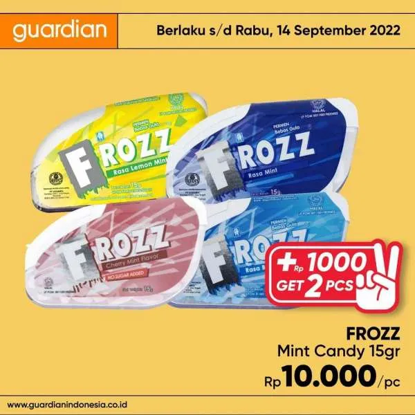Promo Guardian +1000 Get 2 Pcs Periode 8-14 September 2022