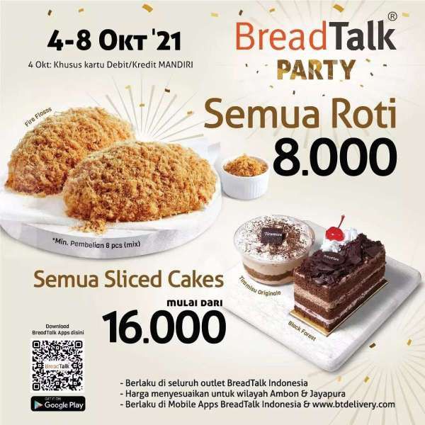 Promo Breadtalk, Harga Roti Jadi Cuma Rp 8.000, Mulai Hari Ini (Senin, 4/10)