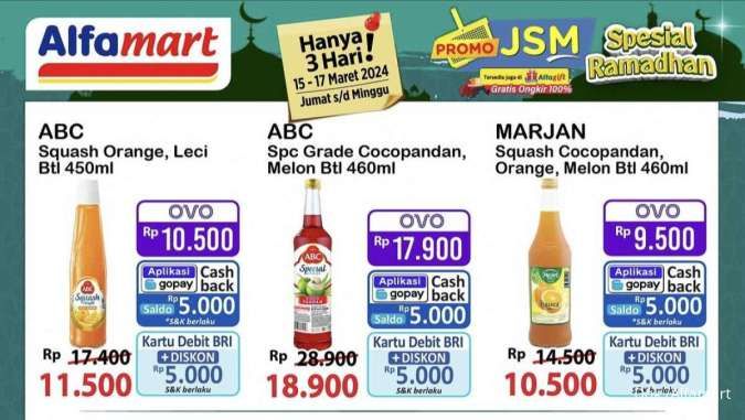 Promo JSM Alfamart Spesial Ramadhan 15-17 Maret 2024, Sirup Marjan Mulai Rp 10.000!