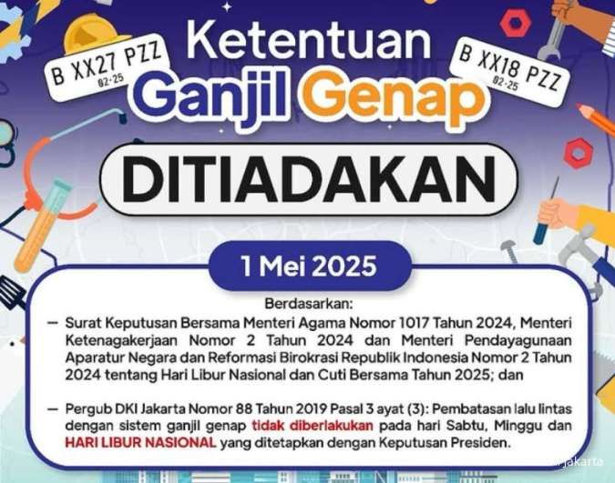 Ganjil Genap Jakarta Hari Ini Berlaku atau Tidak? (1 Mei 2025) 
