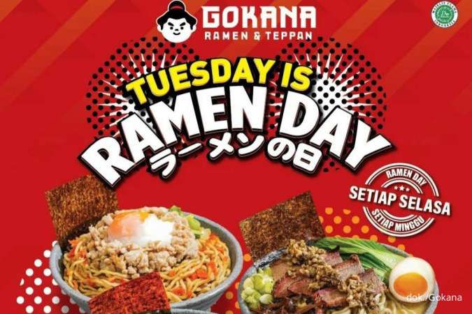 Promo Gokana Tuesday is Ramen Day 14 Maret 2023, Beli Ramen Kedua Dapat Diskon 50%