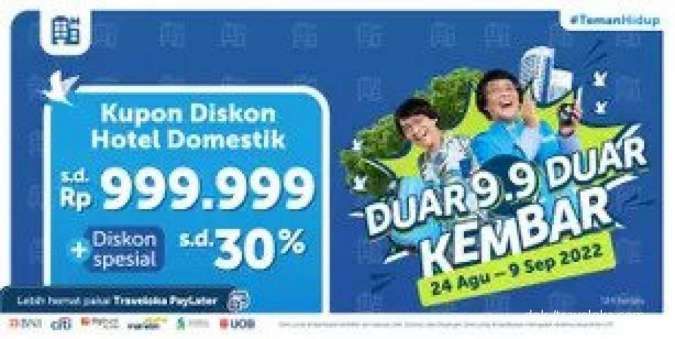 Manfaatkan Promo Traveloka 9.9 Kembar, Kupon Diskon Hotel Domestik hingga Rp 999.999