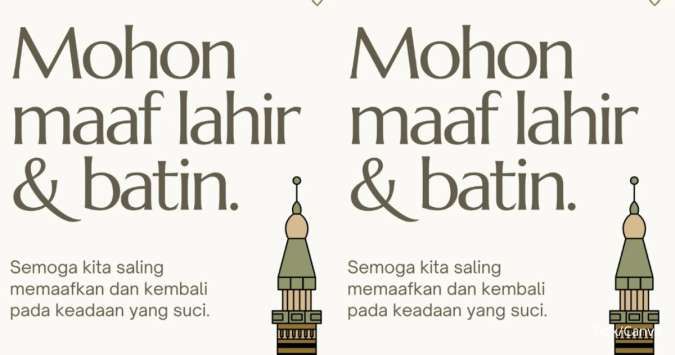 25 Desain Kartu Ucapan Mohon Maaf Lahir Batin untuk Idul Fitri, Download Gratis 
