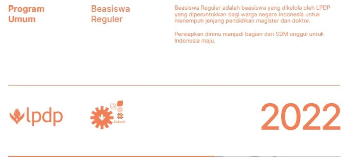 Pendaftaran Beasiswa LPDP Reguler 2022 Sudah Dibuka, Ini Syarat dan Cara Daftarnya