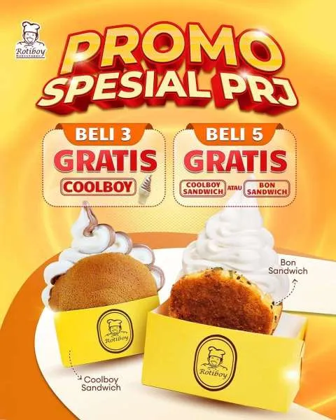 Promo Roti Boy Spesial PRJ Gratis Menu Spesial