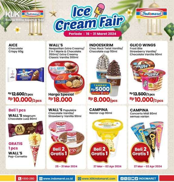 Promo Indomaret Spesial Ramadhan, Ice Cream Fair 16-31 Maret 2024