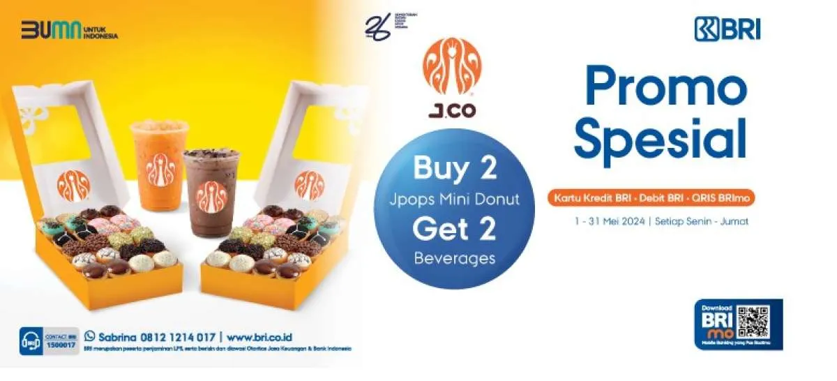 Promo Kartu Kredit Bank BRI Mei 2024, Diskon di J.CO hingga Agoda dan Booking.com