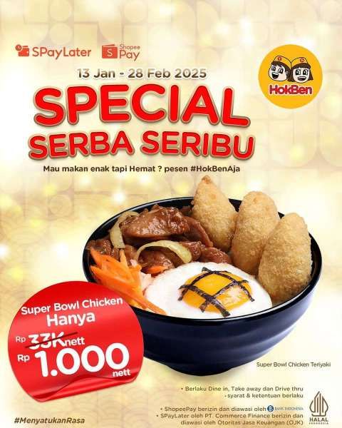 Promo HokBen dengan ShopeePay 13 Januari-28 Februari 2025