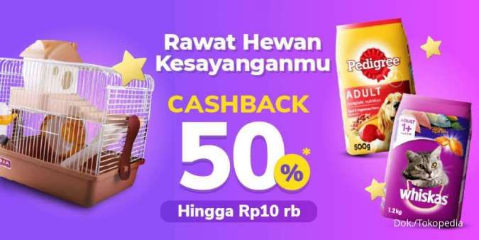 Promo Tokopedia Spesial Produk Perawatan Hewan Peliharaan, Ada Cashback 50%