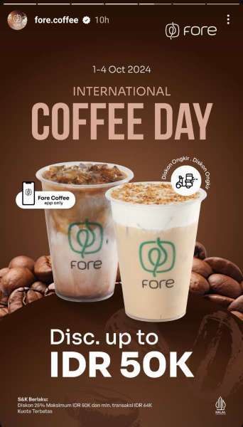 Promo Hari Kopi Sedunia di Fore Coffee Oktober 2024