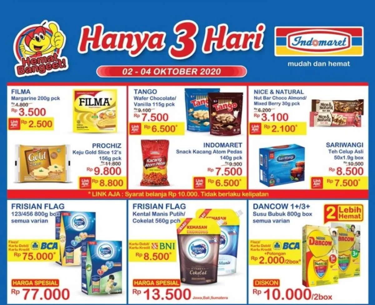 Promo JSM Indomaret Hanya 3 Hari, 2-4 Oktober 2020, diskonan lagi!