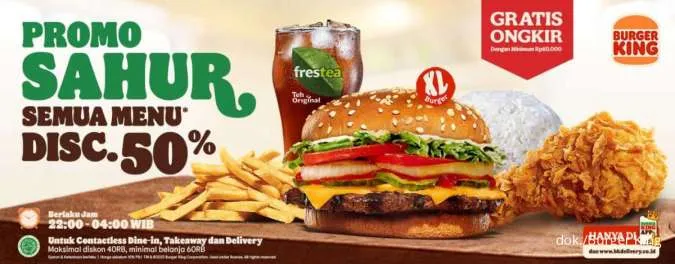 Promo Burger King diskon 50% Paket Sahur 