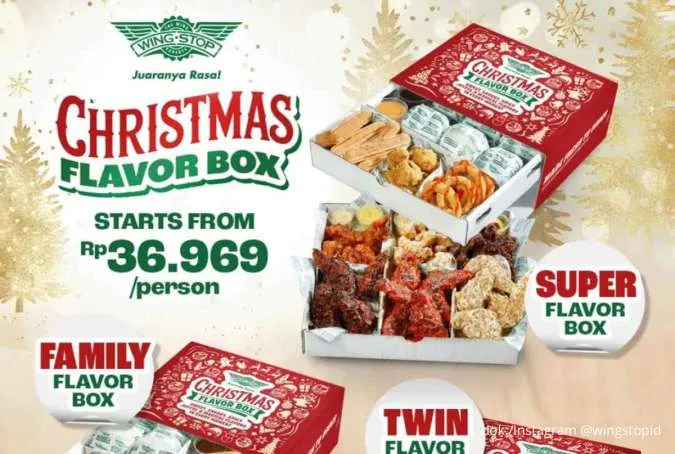 Promo Wingtop Christmas Flavor Box, 3 Paket Lengkap Mulai Rp 36.000-an/Orang