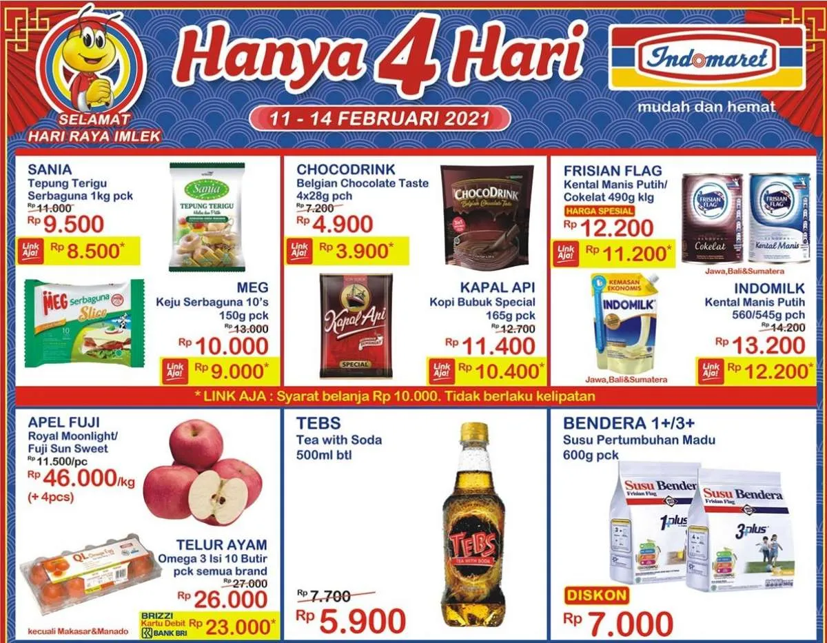 Promo JSM Indomaret Hanya 4 Hari diskonan Imlek, 11-14 Februari 2021!