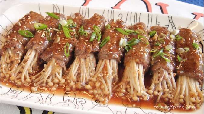 Resep Beef Enoki Roll, Bumbunya Pakai Saus Tiram dan Saus Teriyaki