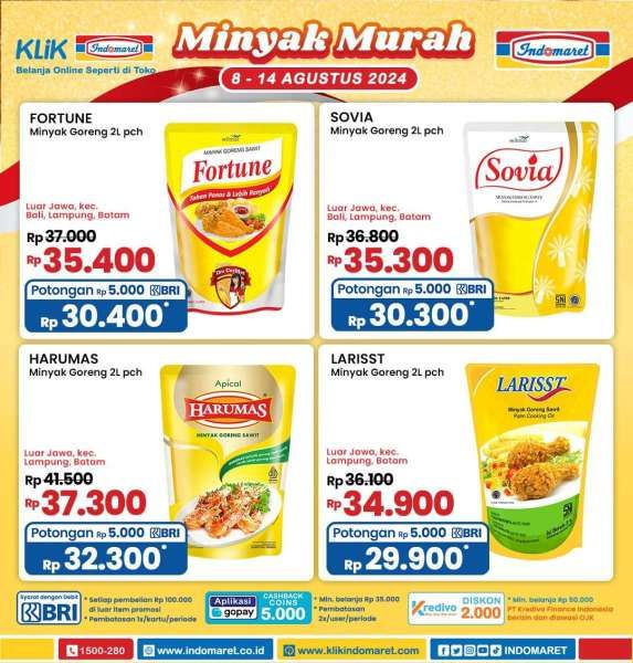 Promo Minyak Goreng Murah di Indomaret 8-14 Agustus 2024