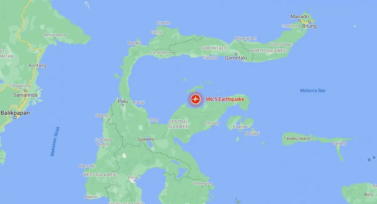 Gempa bumi M6.5 guncang wilayah Kabupaten Tojo Una Una