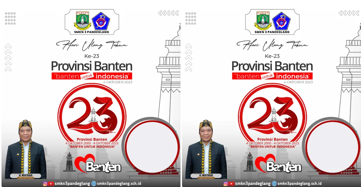 Kumpulan Twibbon HUT Provinsi Banten 2023, Yuk Pakai Bingkai Fotonya