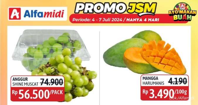 Promo JSM Alfamidi 5-7 Juli 2024, Anggur Muscat-Lemon Impor Harga Spesial