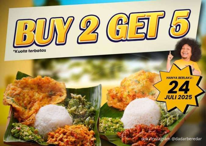Promo Dadar Beredar Buy 2 Get 5 Cuma 24 Juli, Free 3 Menu Osengan Bebas Pilih