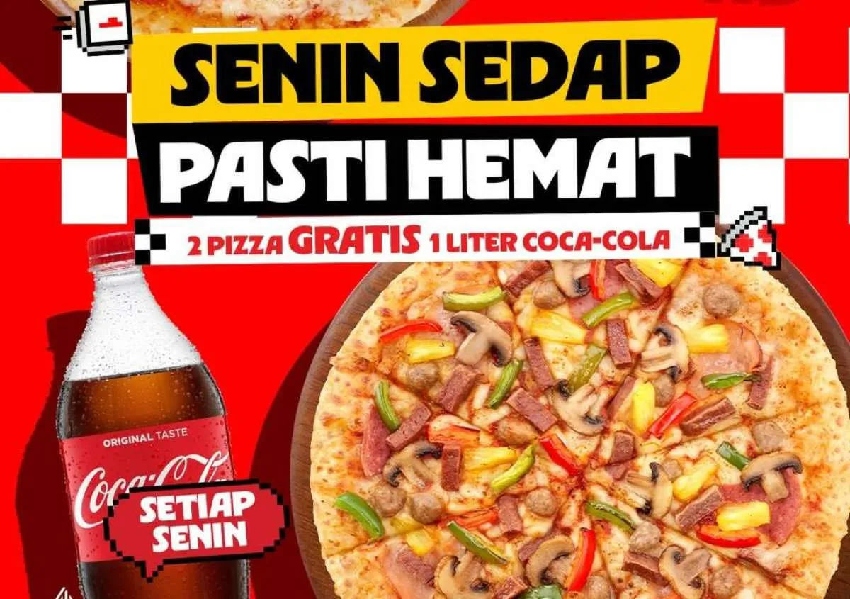 Promo PHD Senin Hemat Paket 2 Pizza Free Coca-Cola dan Menu Baru Domino's Pizza Jumbo