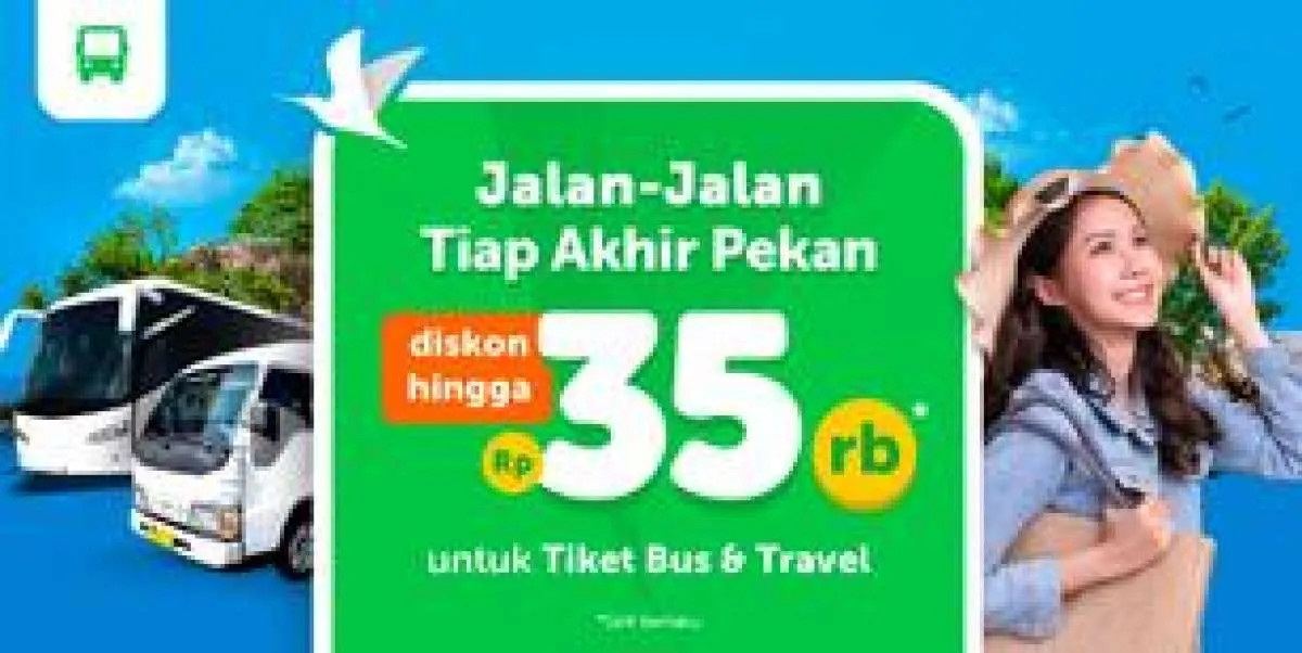 Promo Traveloka Akhir Pekan, Diskon Tiket Bus dan Travel Hingga Rp 35.000