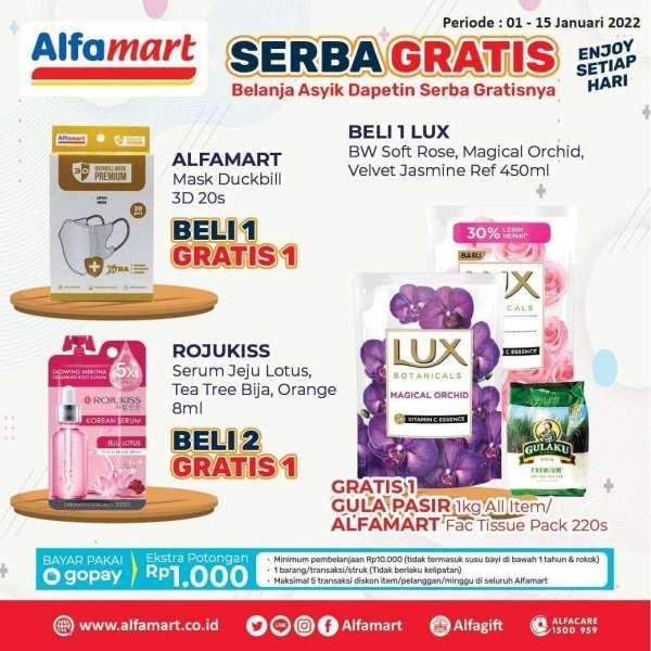 Promo Alfamart Serba Gratis s/d 15 Januari 2022, Ada Sheet Mask hingga Produk Anak